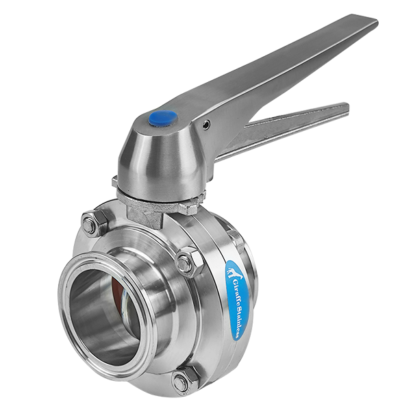 Manual butterfly valve TC ends with 12-position handle