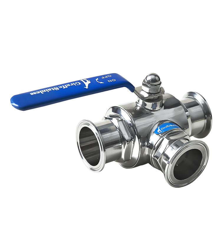 Sanitary Tri-clamp 3-Way ball Valve T-Type