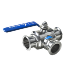Sanitary Tri-clamp 3-Way ball Valve T-Type DIN Series